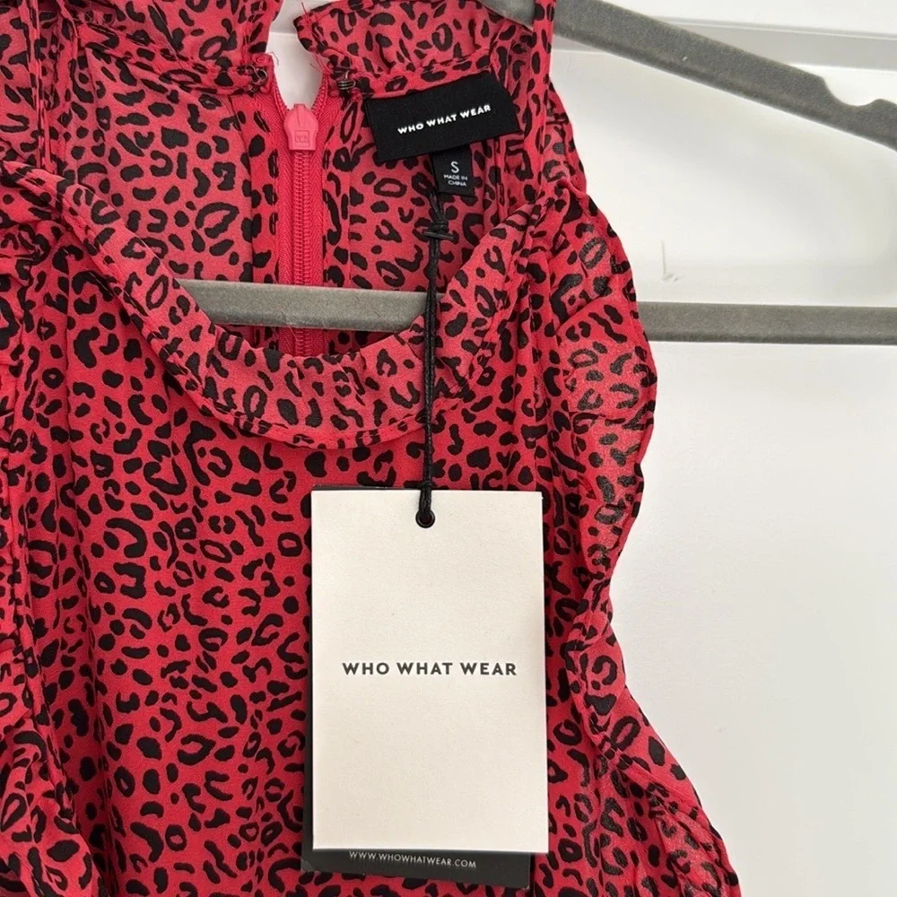 NWT Who what wear | Red & Black Leopard Print Midi Dress​​​ - Picture 3 of 6